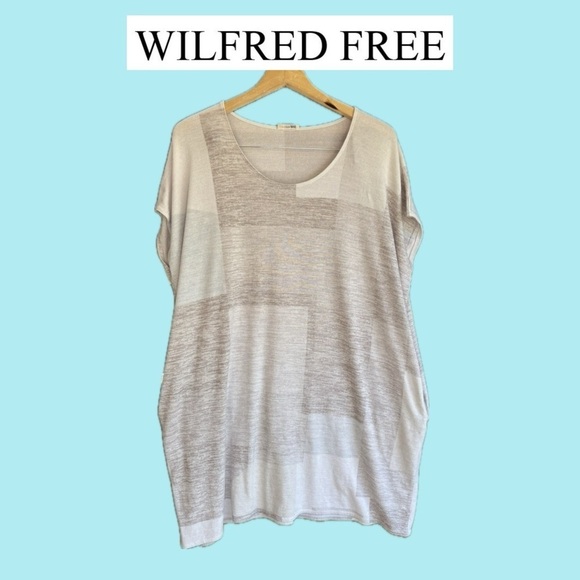 Wilfred Tops - Wilfred Free Women's Gray Beige White Top Shirt Dress Size Small pockets